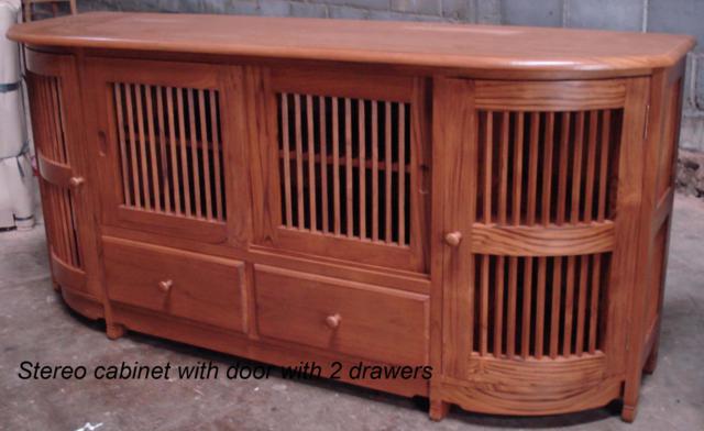 StereoCabinet with sliding door 2 drawers